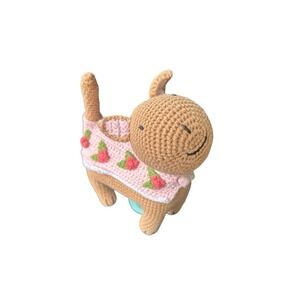 Pebble Adorable Handmade Crocheted Dog Doll Plush NWT 7" Made‎ In UK Baby Gift